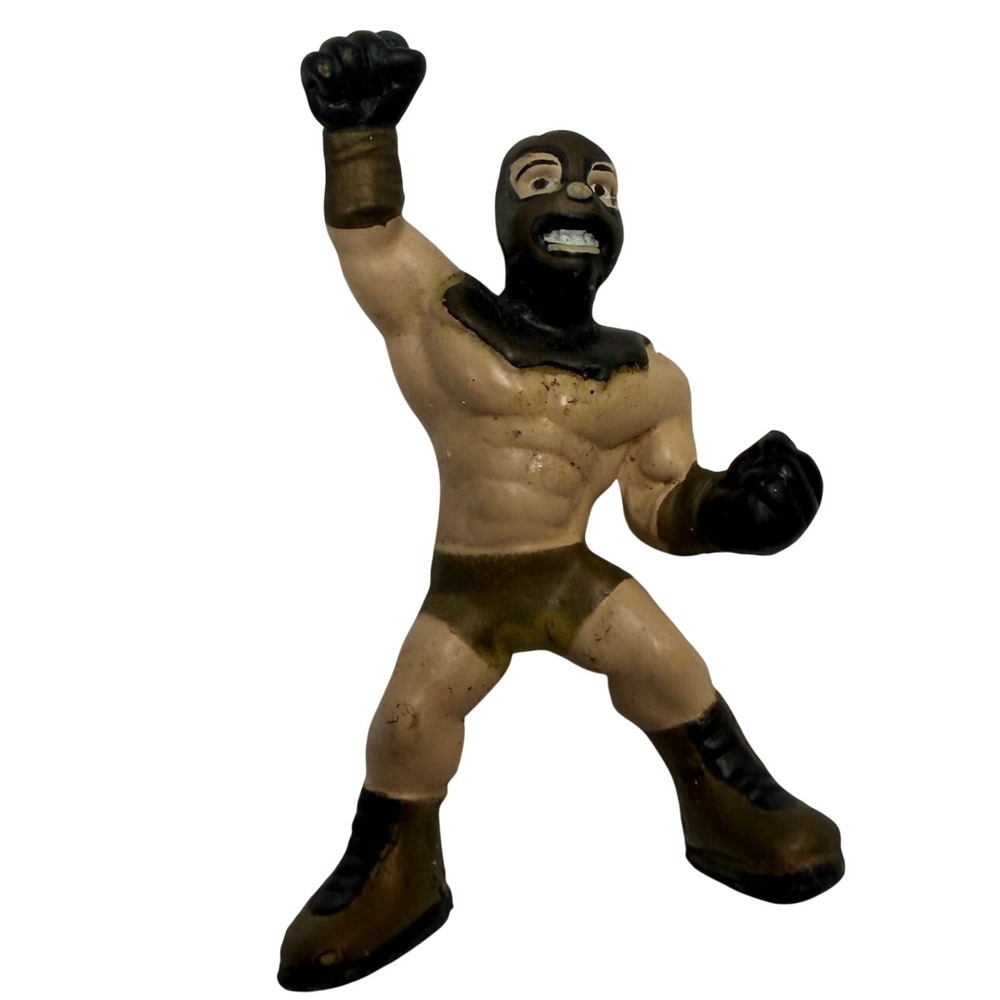 Vintage Masked Wrestler Rubber Action Figure